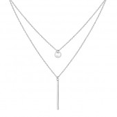 Colier argint cu dublu lantisor si bila DiAmanti Z1532N-DIA